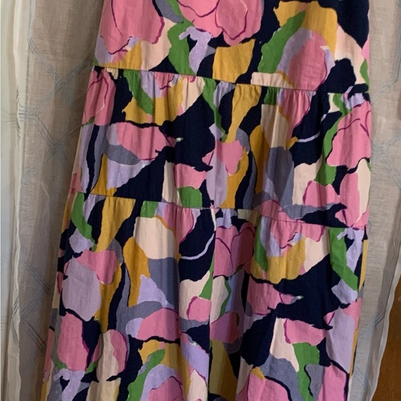 Ava & Viv Plus Size 3X Tie-Back, Tiered Floral Midi Dress with Pockets - Picture 3 of 6